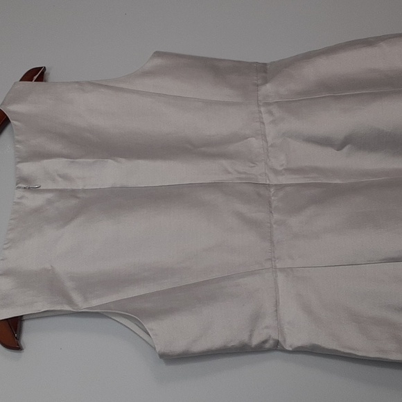 Talbots Petite Silk Blend Silver Sleeveless V-Neck Cocktail Evening  Mini Dress - Picture 8 of 10